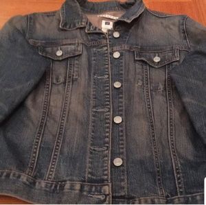 Distressed GAP Stretch Jean Jacket